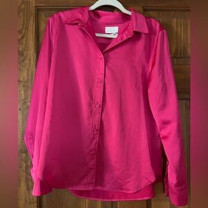 Vibrant Pink Button-Up Shirt
